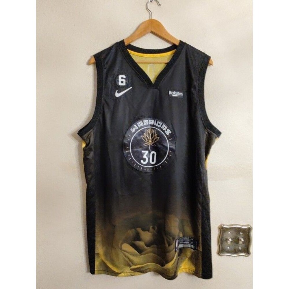 Men's NBA Nike Stephen Curry Golden State Warriors #30 Black Jersey Size 54